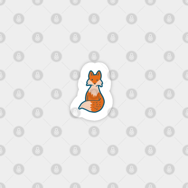 Fox in Autumn Foliage - Blue Sticker by latheandquill